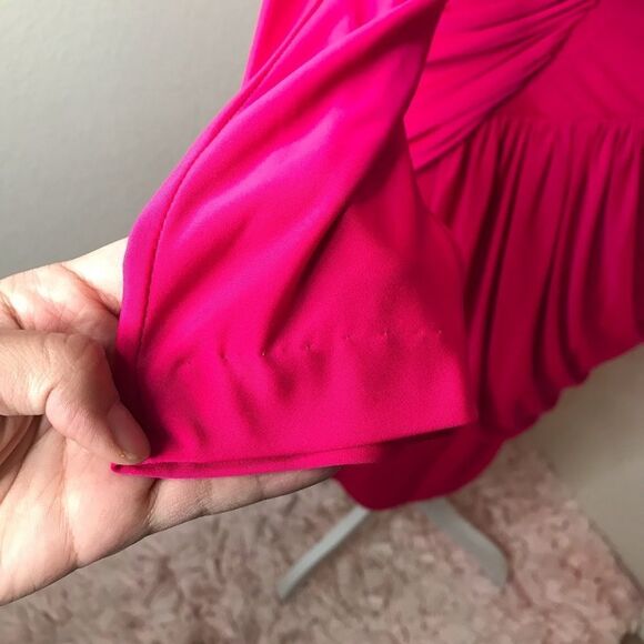 Vintage cascadei‎ hot pink drape midi dress - Picture 5 of 11